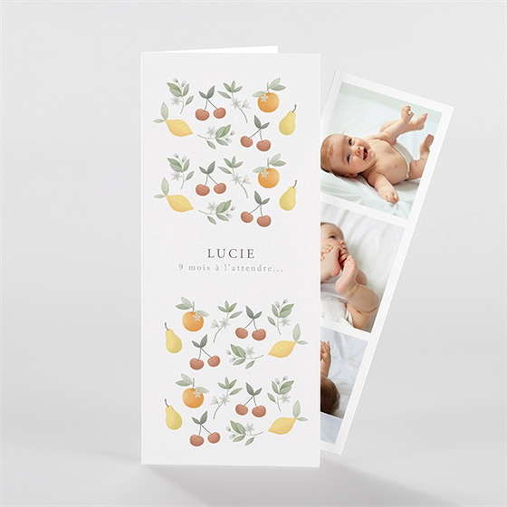 Faire-part naissance poésie d'eté photomaton