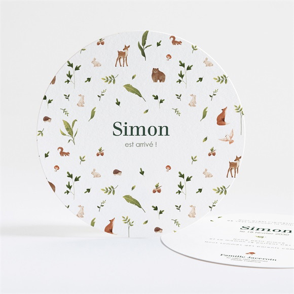 Faire-part naissance Petite Jungle rond réf.N321263