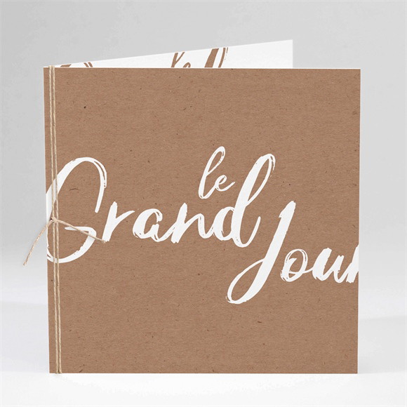 Faire-part mariage Pur Kraft carré plié réf.N451450