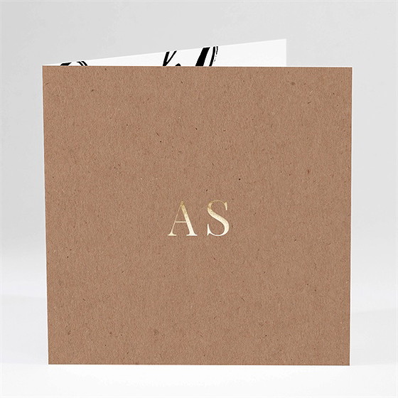 Faire-part mariage pur kraft dorure