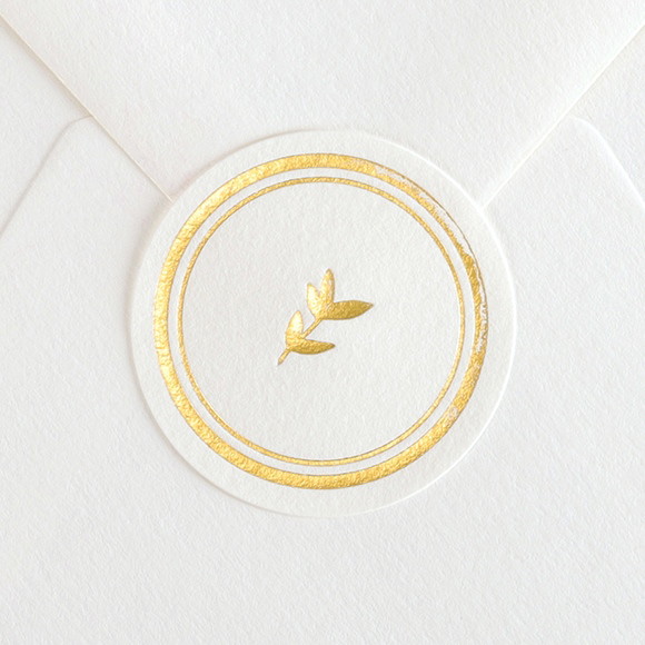 Timbre de scellage Rond Feuillage réf.TScelFeuillage