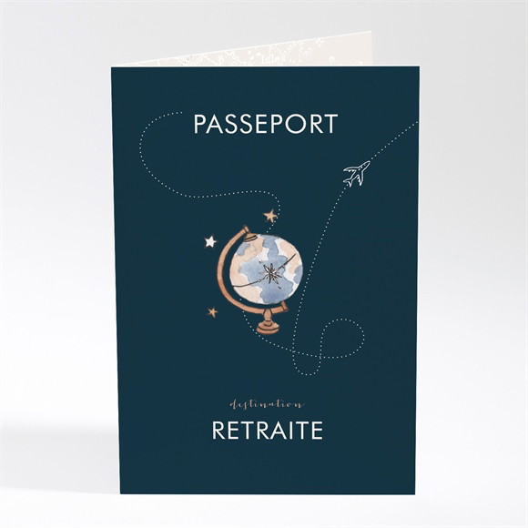 Carte invitation départ à la retraite Passeport Détente réf.N401889