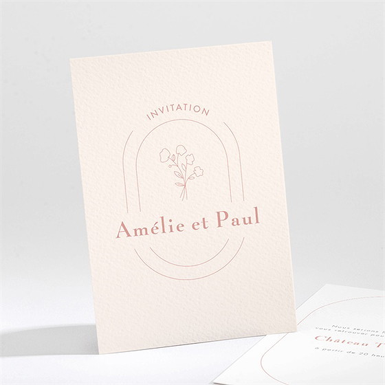 Carton d'invitation mariage tendre capsule