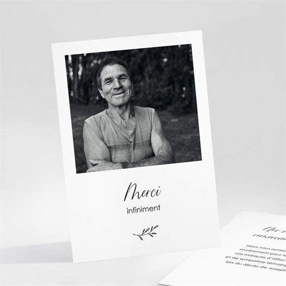 Remerciement décès Noir et blanc réf.N25166