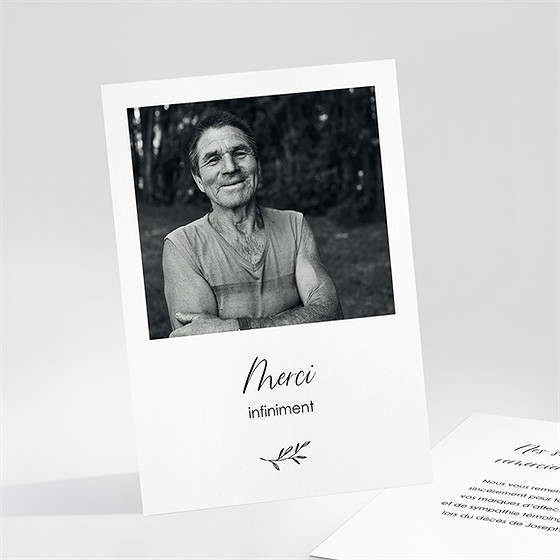 Remerciement décès noir et blanc