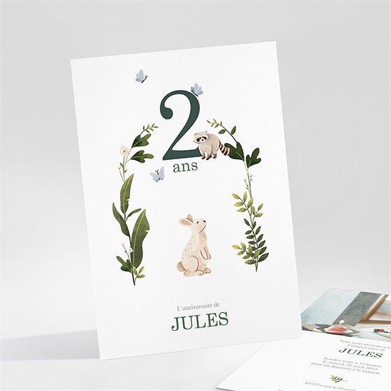 Invitation anniversaire animaux de la forêt