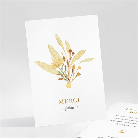 Remerciement décès fleur sauvage portrait
