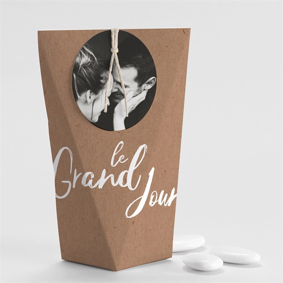 Boîte de dragées mariage Pur Kraft réf.N520303