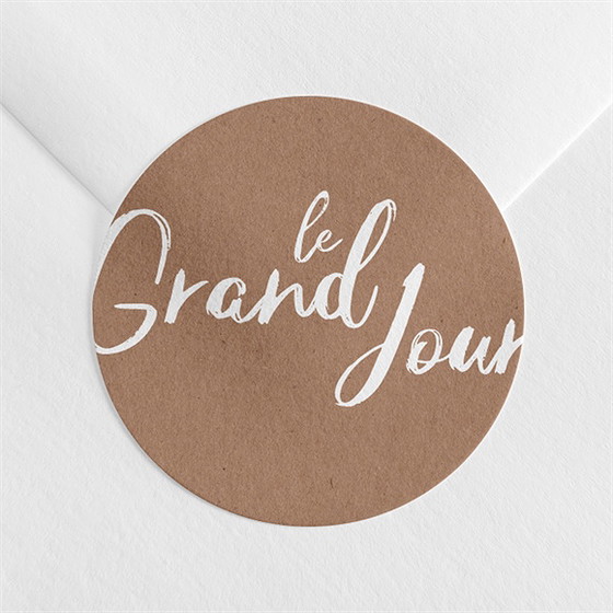 Sticker mariage pur kraft