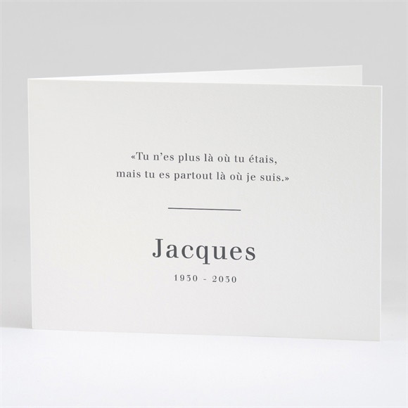 Remerciement décès Memento Plié réf.N42149