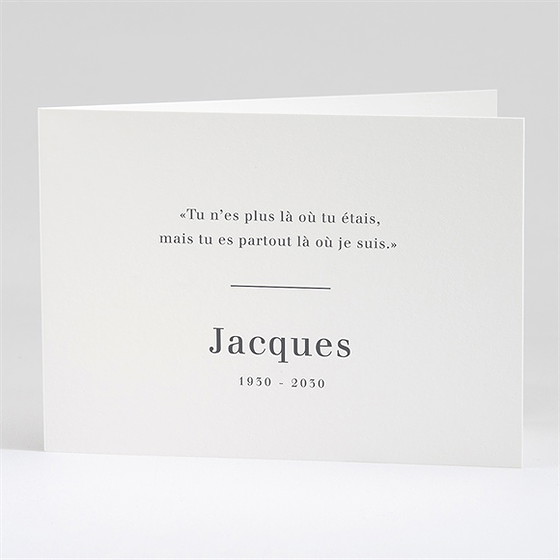 Remerciement décès memento plié