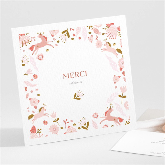 Remerciement naissance Licornes réf.N301457