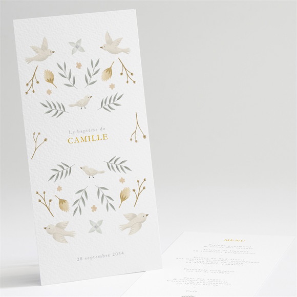 Menu baptême Vers le Beau réf.N221270