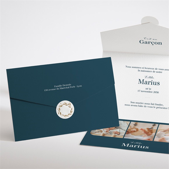 Faire-part naissance Premier Photomaton enveloppe réf.N97175
