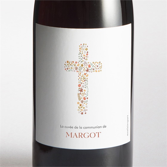 Etiquette de bouteille communion tout est grâce