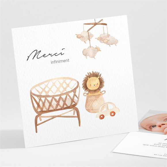 Remerciement naissance Mon lion en peluche réf.N301464