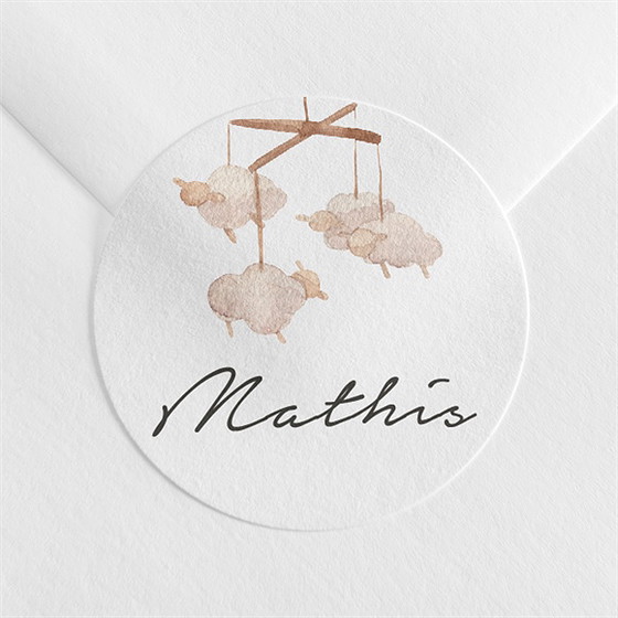 Sticker naissance mon lion en peluche