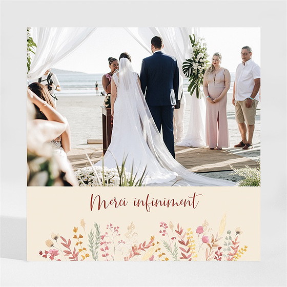 Remerciement mariage élégance champêtre magnet