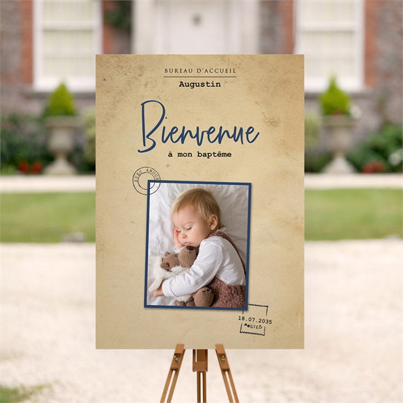 Panneau bienvenue Télégramme Baptême réf.N260184