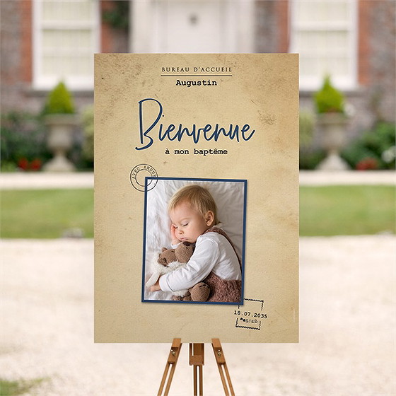 Panneau bienvenue télégramme baptême