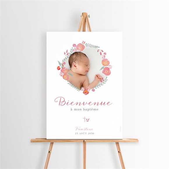 Panneau bienvenue Cadre de fleurs réf.N260186