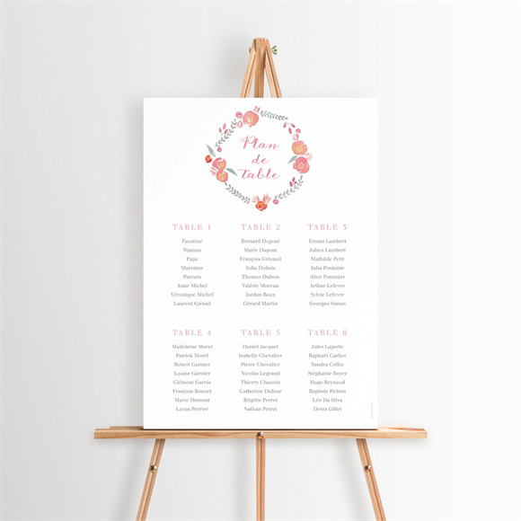 Plan de table baptême Cadre de fleurs réf.N260187