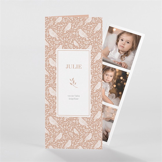 Faire-part de baptême mes petits oiseaux