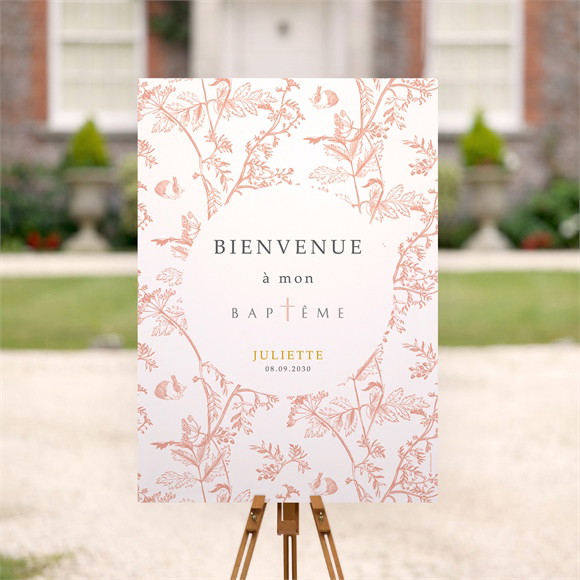 Panneau bienvenue Motif gravure réf.N260190