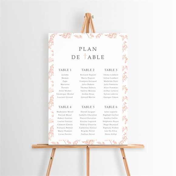 Plan de table baptême Motif gravure réf.N260191