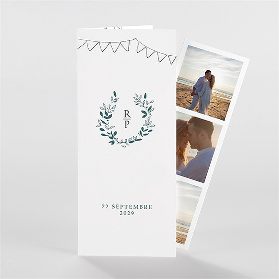 Faire-part mariage belle couronne photomaton