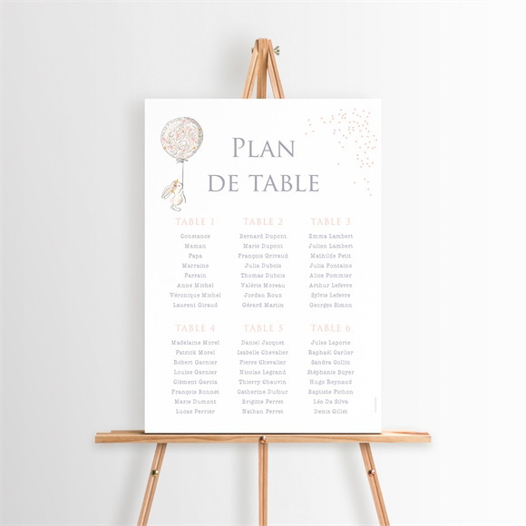 Plan de table baptême Petit Lapin Baptême réf.N260195