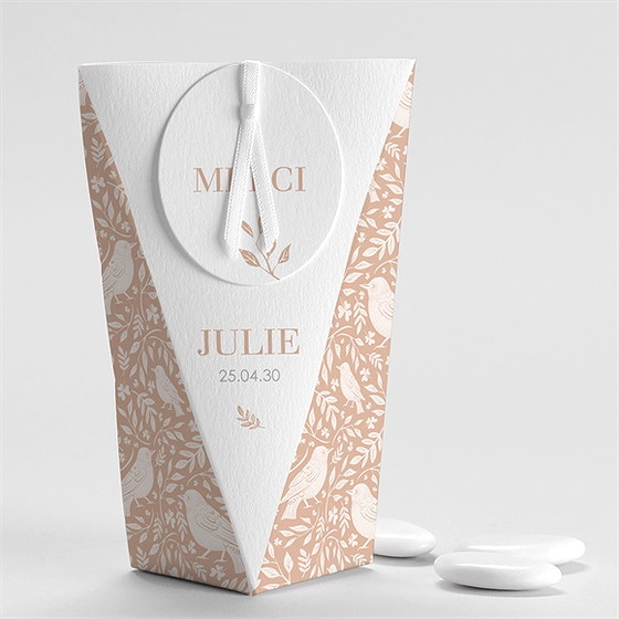 Boîte de dragées communion beaux symboles étui