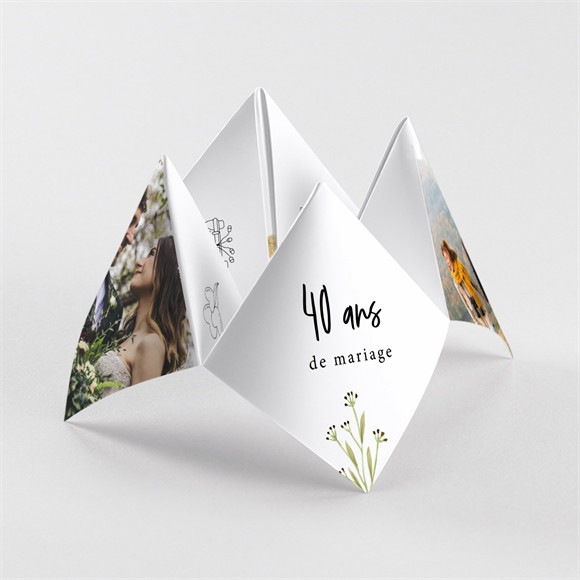 Invitation anniversaire de mariage Souvenirs 40 ans réf.N330101