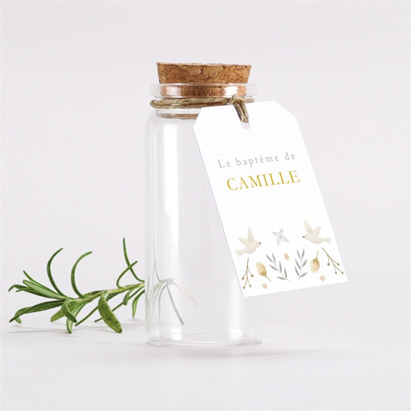 Mignonette baptême Vers le Beau étiquette réf.N291635