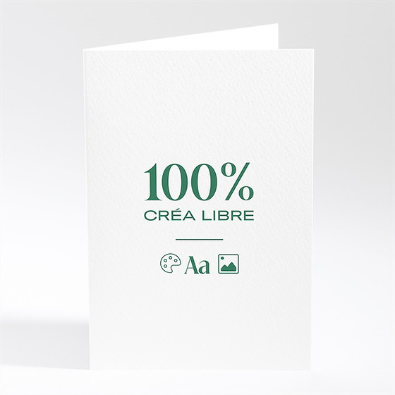 Carte de voeux vierge 100% crea plié portrait