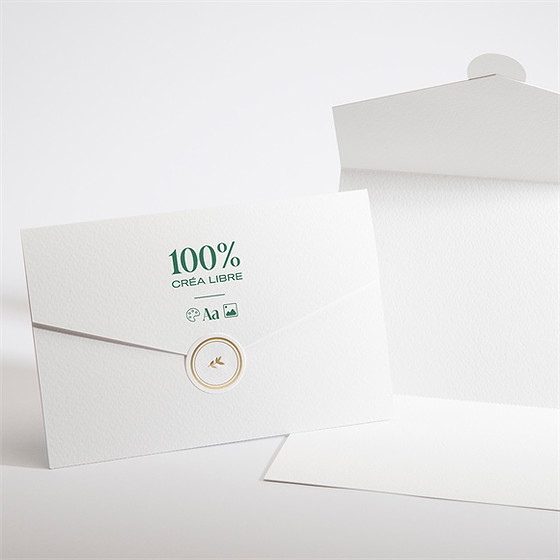 Carte de voeux voeux 100% à créer enveloppe