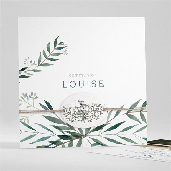 Faire-part communion Touche Champêtre ensemencé réf.N351462