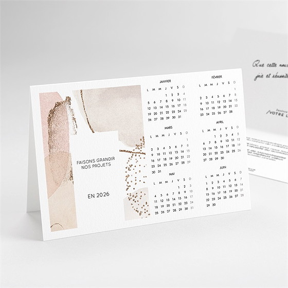 Carte de voeux médaillon à planter calendrier