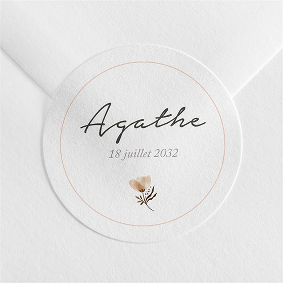 Sticker naissance automne en fleurs