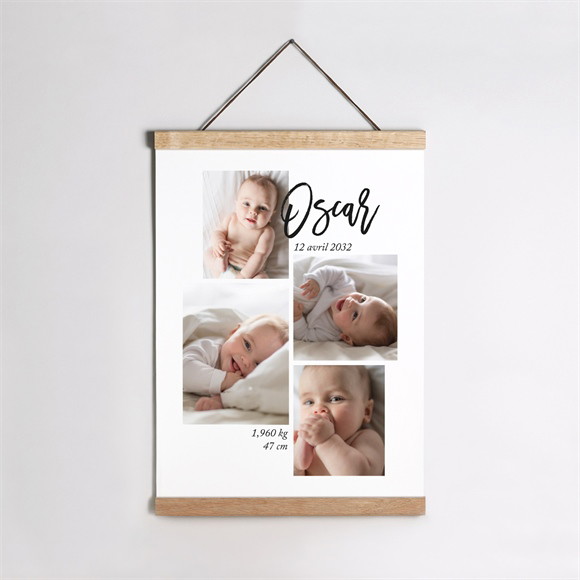 Affiche naissance Mon pêlemêle réf.N260201