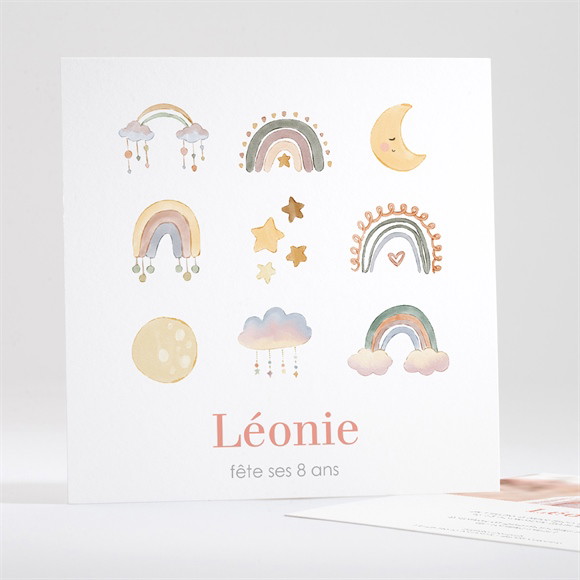 Invitation anniversaire Arc en ciel Anniversaire réf.N351467