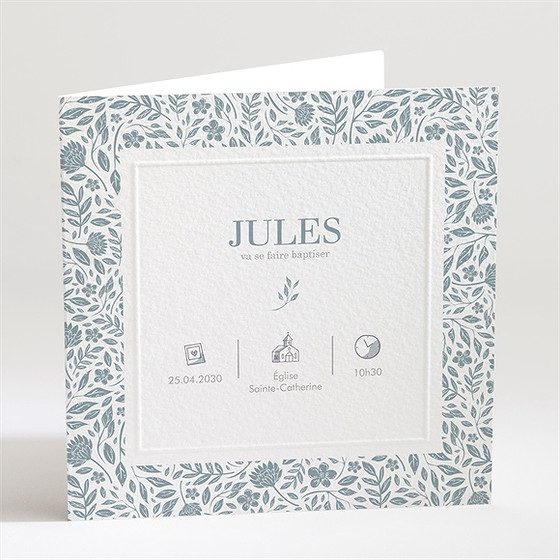 Faire-part de baptême jour divin gaufrage
