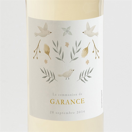 Etiquette de bouteille communion en vérité