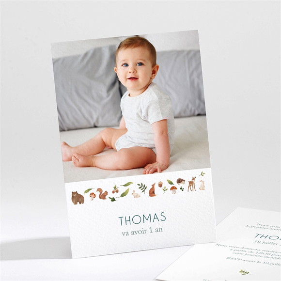 Invitation anniversaire Bébé 1 an réf.N211616
