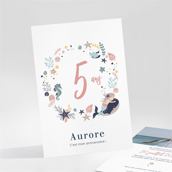Invitation anniversaire Sirène réf.N25186