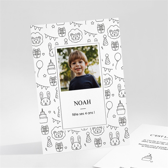 Invitation anniversaire À colorier réf.N25188