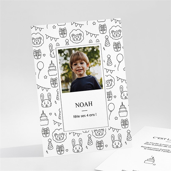 Invitation anniversaire à colorier