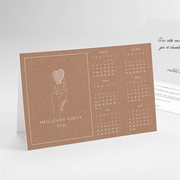 Carte de voeux Solidaire calendrier réf.N41119