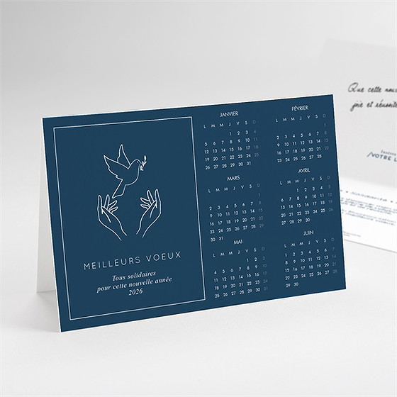 Carte de voeux association calendrier
