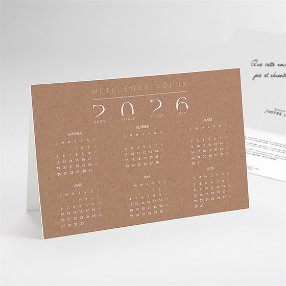 Carte de voeux année originale calendrier